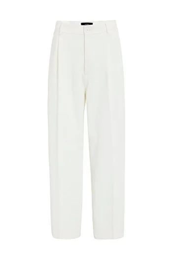 Antioch White Baggy Ribbed Men's Trousers