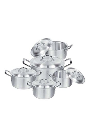 Store7 Aluminum Cookware Set 10 Pieces Pakistani Silver 28cm