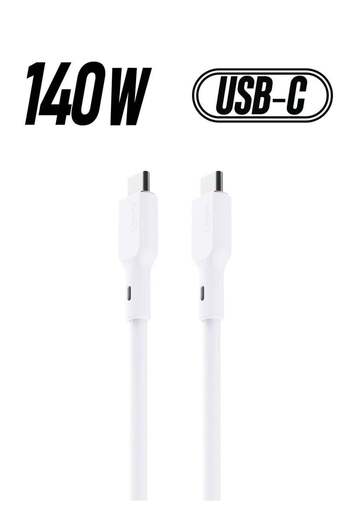 AUKEY 1.8M 140W Silicone USB C To USB C Cable - White