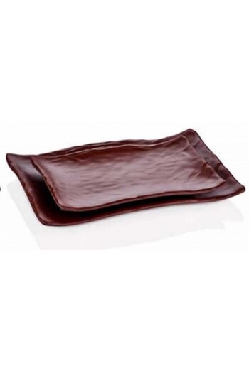 Raki Rectangular melamine platter DARK BROWN RAKI 19.2X27.7X2.8cm