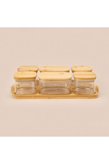 MİEN 6-Piece Glass Breakfast Set - Light Brown / Transparent