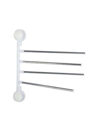 coshop Rotating towel rack with 4 arms, grab handles, 35.5 x 36 cm, white