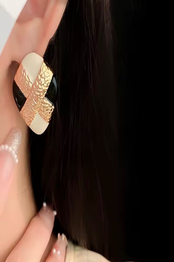 DEMOKAN Women's Earrings Special Series Imported Gold Processing Black White Vintage Earrings