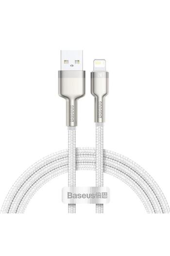 Baseus Baseus Cafule Metal Charging and Data Transfer Cable, USB/Lightning, 18W, 2.4A, 1m, White