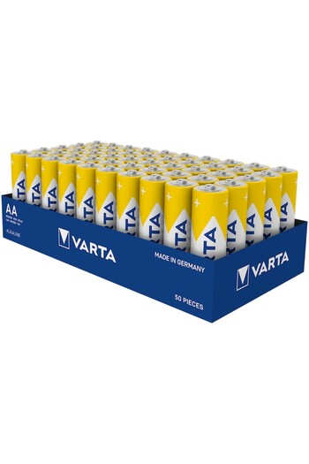 Varta Energy Aa Batteries, 50 Pieces, Alkaline, Long Lasting Performance