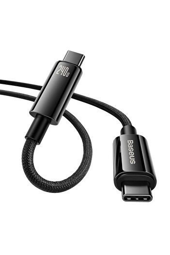Baseus Cablu de date Baseus Tungsten Gold, USB Type-C, 240W, 2m (Negru)
