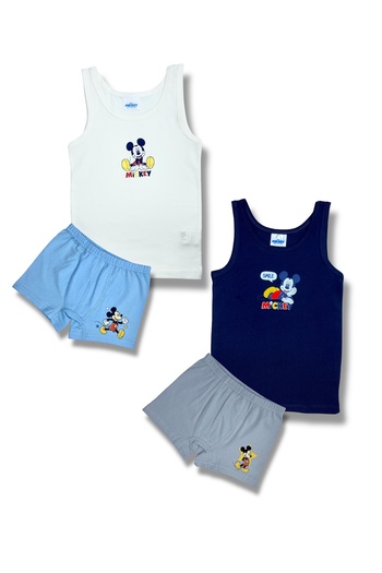 Mickey Mouse Licensed Boy's 2 Sets Singlet Boxer 9560