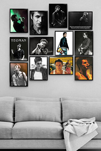 TABLOX Teoman 12 Piece Frame Look Decorative Mdf Table Turkish Rock Singer