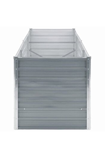 vidaxl Garden Raised Bed Galvanised Steel 240x80x77 cm Grey
