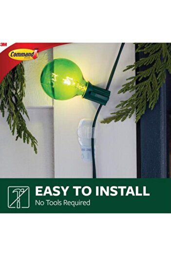 Generic Command 16-Piece Plastic Effortless Hanging Outdoor Decor Light Clip Set Clear 18g