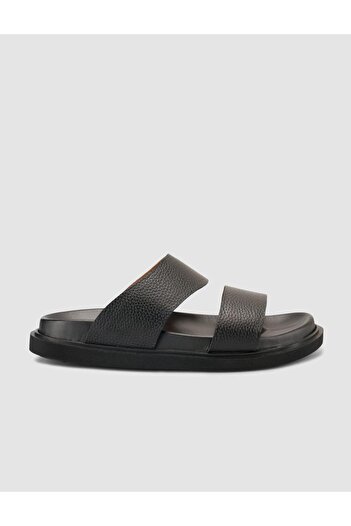 Cabani 100% Genuine Leather Black Men's Slippers