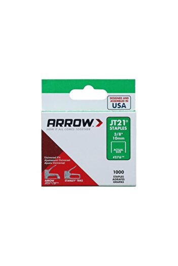 Generic دبابيس سلك رفيعة من Arrow مقاس 10 مم، لون فضي، 27624، مناسبة لـ JT21 وJT27