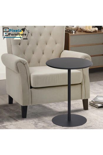 PixelsFurniture طاولة جانبية معدنية من بكسل الأثاث للأريكة والسرير، طاولة بقواعد معدنية صلبة