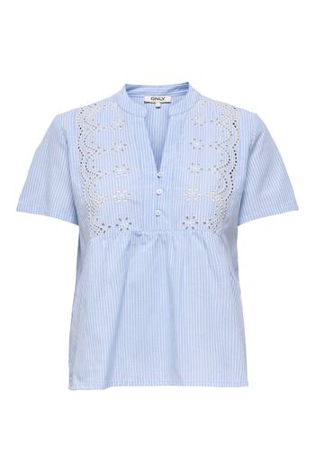 ONLY Top Normal geschnitten Mandarin Kragen Voluminöser Armschnitt Top