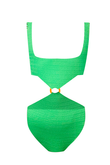 LOOK ME Textured Fabric Cut-Out Design Ring Detail 50Uv Girls Swimsuit by Nessi Byrd