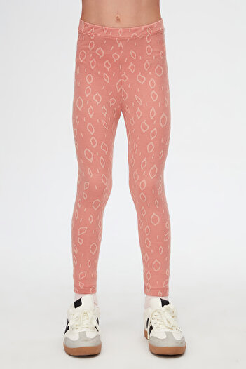 LOVETTI Salmon Drop Pattern Jacquard Girl's Full Length Leggings