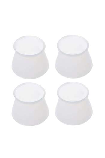 OEM Set 4 protectii picioare scaun, masa, pat, universale din silicon, Alb
