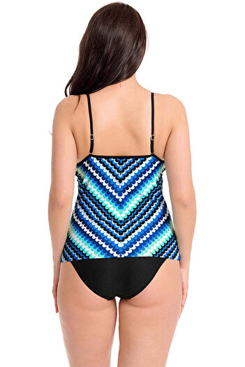 WildFashion Two-piece tankini swimsuit with colorful top and classic panties SW1451-1414