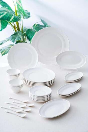 şirin eşyalarım Titania 6-Person 31-Piece White Porcelain Breakfast Set