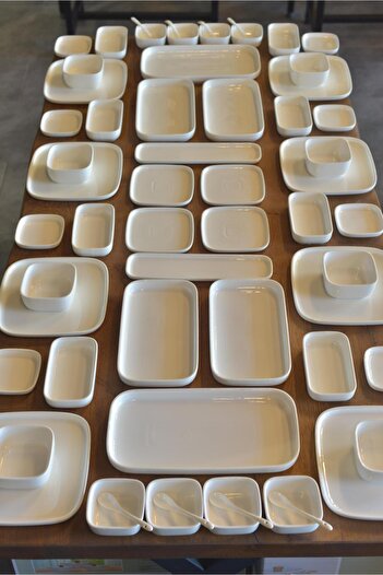 şirin eşyalarım 60 Piece 8-Person Pure Royal Porcelain Breakfast Set