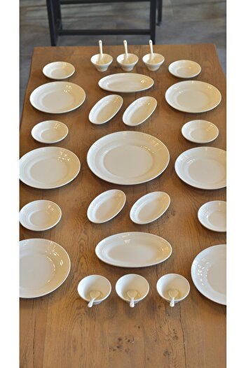 şirin eşyalarım Titania 6-Person 31-Piece White Porcelain Breakfast Set