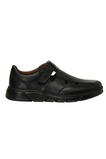Polaris 107409 4Fx Black Men's Comfort Leather Sandals