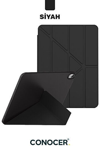 CONOCER iPad 11 A16 2025 10Th Generation 10.9 Tablet Case with Soft Pen Compartment, Sleep Mode, Tri Folding Stand