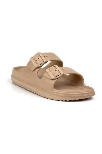 KAJILA Unisex Mink Double Buckle Non-Slip Sole Adjustable Lightweight Daily Beach Slippers