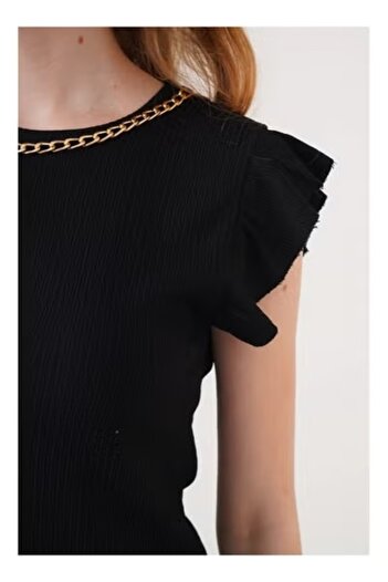 Generic Black Blouse With Gold Chain