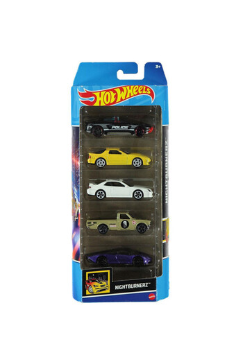 mattel Set of 5 Hot Wheels cars, Nightburnerz