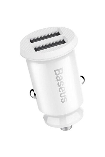 Baseus Incarcator auto Baseus Grain USB, 2 x USB, 3.1A, Alb