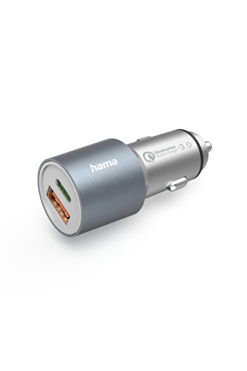 Hama Incarcator auto HAMA 201693, 1xUSB-A, 1x USB-C, 18/20W (Argintiu)