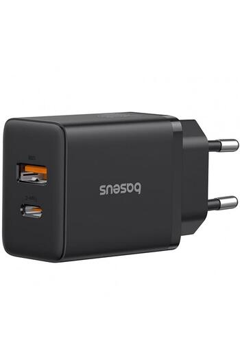Baseus Baseus Cube Power Adapter P10111404113-00, 30W, 2.4A, 1 x USB-A - 1 x USB-C (Black)