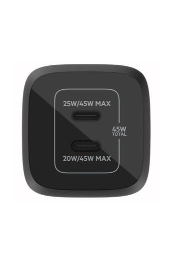 Belkin Belkin WCH011vfBK wall charger, 45W, PD 3.0, 2x USB-C (Black)