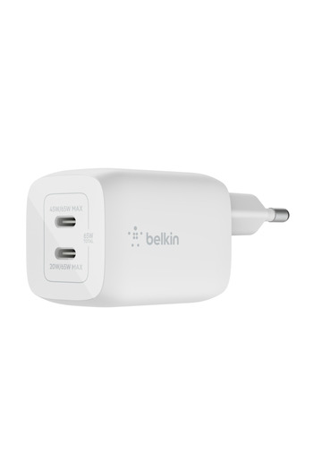 Belkin Incarcator retea Belkin WCH013vfWH, 2 x USB-C, 65W (Alb)