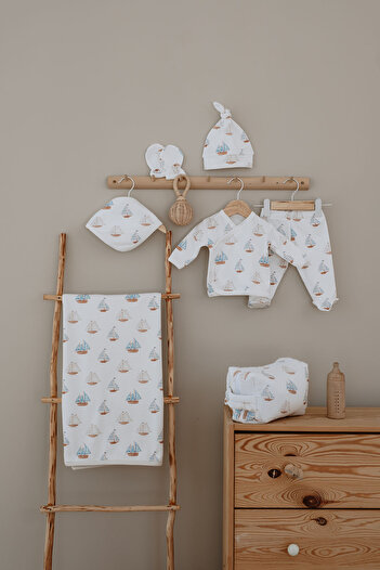 Tuğba Kuğu Organic Hospital Outlet - Pureline Series - Sail Boats