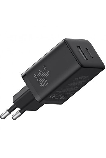 Baseus Baseus Cube Power Adapter P10111404113-00, 30W, 2.4A, 1 x USB-A - 1 x USB-C (Black)