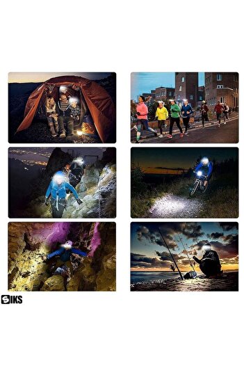 SIKS LED Headlamp, 2-Strip, Professional, USB Charging, 6 Light Modes, Intensity Adjustment