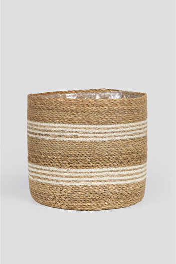 sever ithalat Rustic Natural Wicker Flower Pot with Plastic Liner Coating