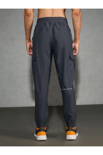 Technosport By Styli Solid Regular Fit Cargo Joggers with Drawstring