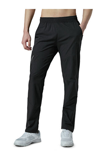 Technosport By Styli Solid Mid Rise Stretch Trackpants