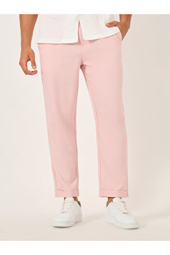 Take Two By Styli Solid Flat Front Relaxed Fit Pants with Slant Pockets