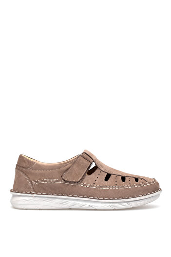 Ayakkabı Fuarı Elit Erlsn2623N Men's Genuine Leather Orthopedic Casual Shoes Sand Color