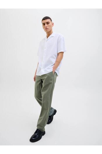 Jack & Jones Mid Rise Regular Fit Linen Blend Pants