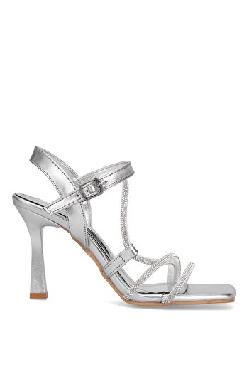 Ayakkabı Fuarı Elite Mst1254M Women's Classic Heeled Shoes Silver
