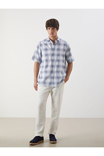 LC Waikiki Regular Fit Short Sleeve Plaid Poplin Men's Shirt