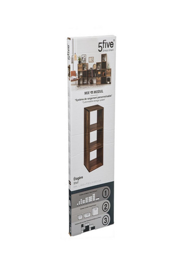Five Simply Smart 3-Compartment Mix N Modul Wooden Storage Shelf