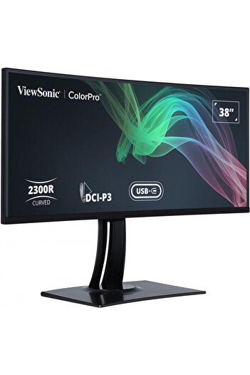 ViewSonic Monitor LED IPS curbat ViewSonic de 37,5", WQHD+, FreeSync, HDMI/DP, negru