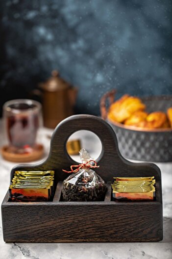 Esci Design Wooden Tea Bag Stand - Tea Bag Box - Multi-Purpose Organizer - Storage Box - Makeup Organizer
