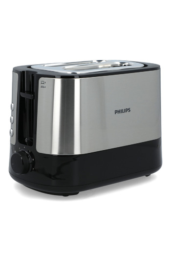Philips Viva Collection 1000W 2-Slice Toaster Silver and Black